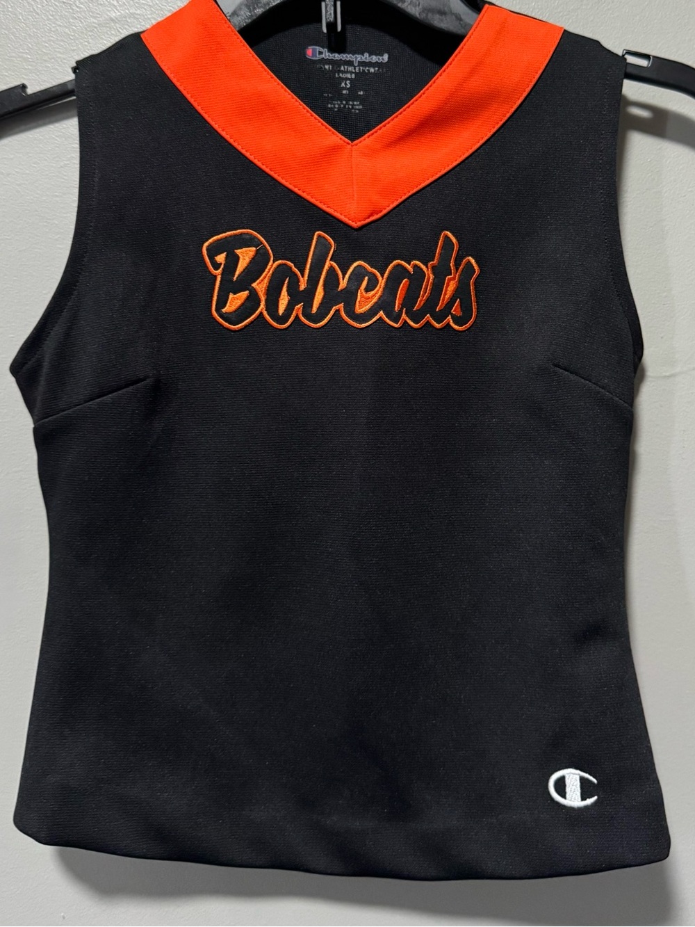 Champion Black and Orange 'Bobcats' Sleeveless Athletic Top